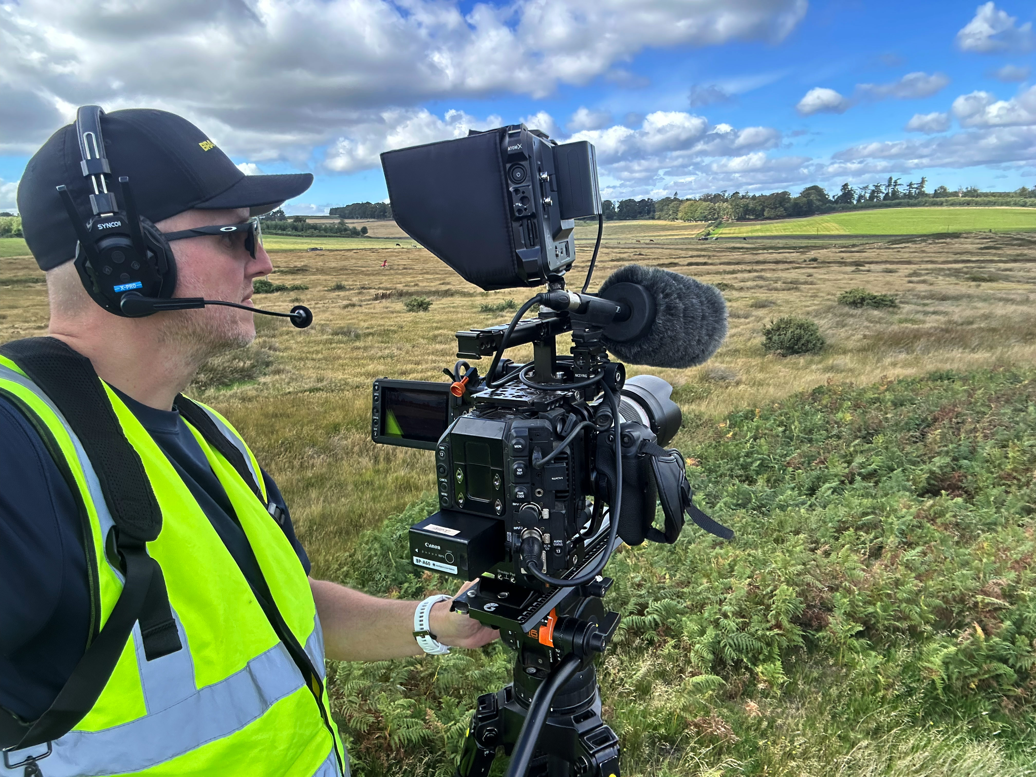 BRAAP Scotland filming Wooler Timecard Enduro with Canon cinema camera and communications headset