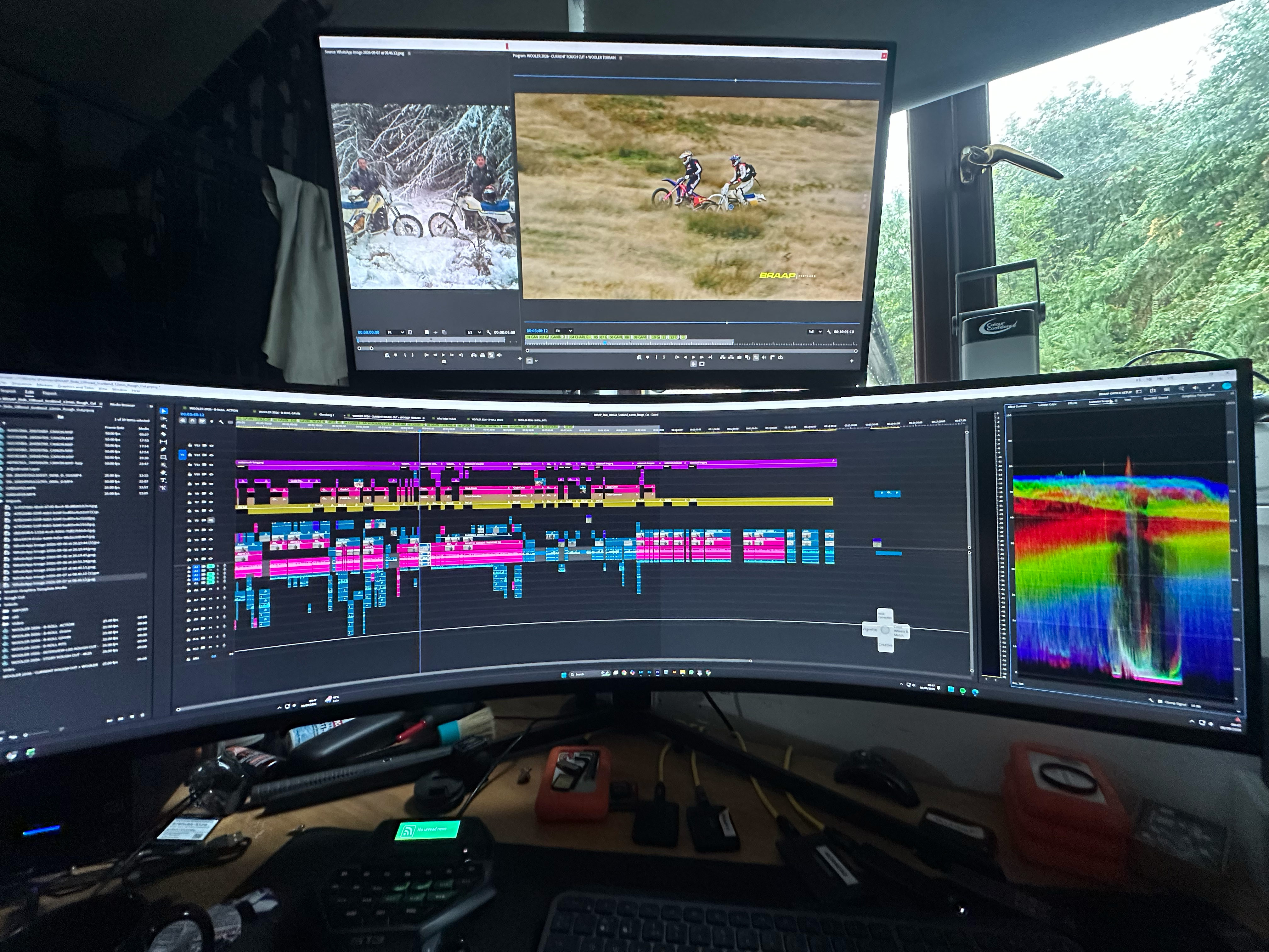 Adobe Premiere Pro edit timeline for the BRAAP Scotland Wooler Timecard Enduro film