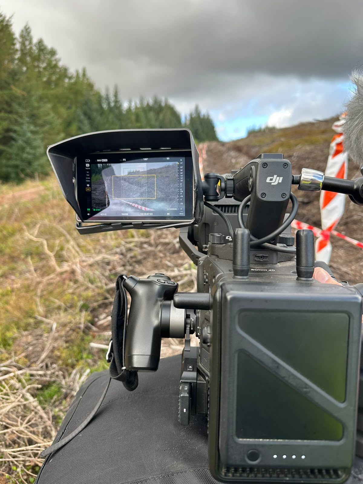 Behind the scenes monitor setup filming Drumtochty Enduro 2026