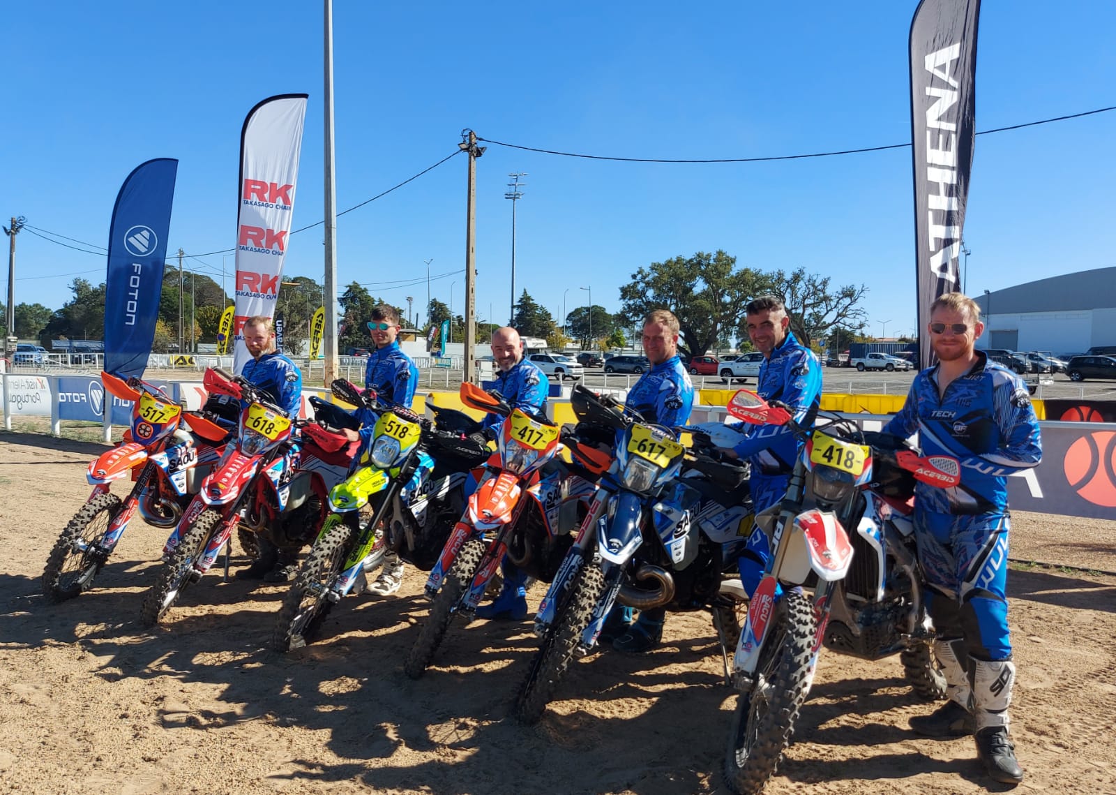 Scottish enduro team riders and motorcycles at the FIM 6DAYS Portugal 2026 centenary event